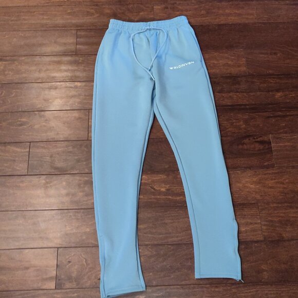 WRLDINVSN Joggers In Light Blue UNISEX SIZE MEDIUM - Picture 1 of 6